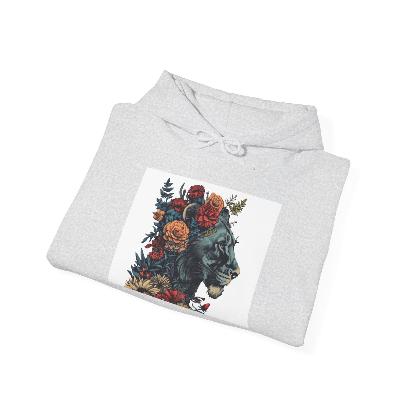 Lion with Floral Head Dress - Unisex Heavy Blend™ Hooded Sweatshirt