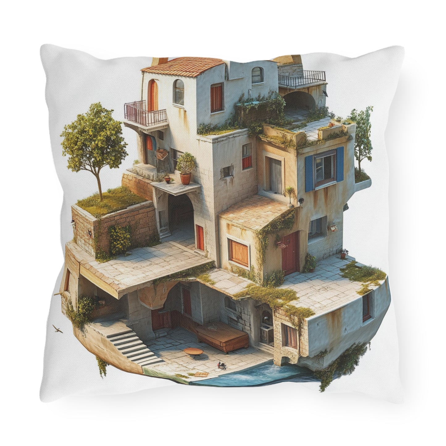 Whimsical Outdoor Pillows with Dreamy House Design - Perfect for Home Décor and Gifts