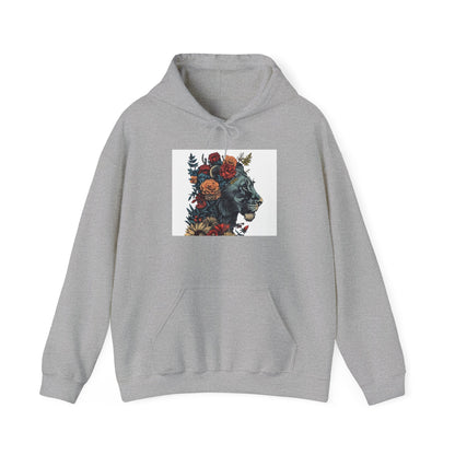 Lion with Floral Head Dress - Unisex Heavy Blend™ Hooded Sweatshirt