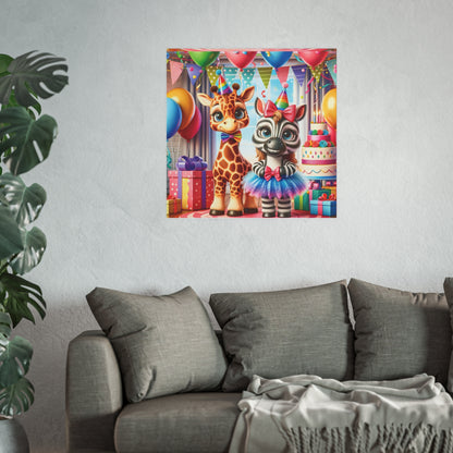 Whimsical Animal Party Poste Print - Fun for Kids' Celebrations