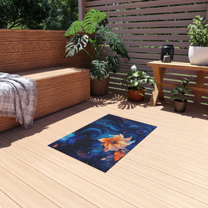 Vibrant Floral Outdoor Rug – Elegant Garden Decor for Patios and Decks
