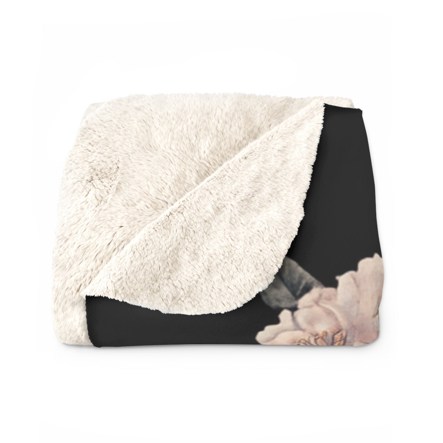 Elegant Floral Sherpa Fleece Blanket - Cozy Spring Decor for Home & Gifts