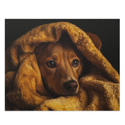 Cozy Dog Puzzle - 120, 252, 500-Piece Jigsaw for Dog Lovers