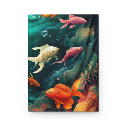 Underwater Goldfish Hardcover Journal - Matte Finish, Perfect for Nature Lovers