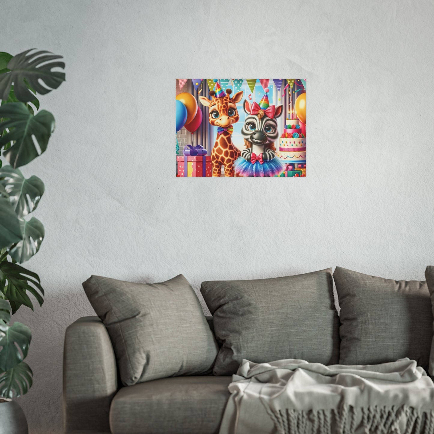Whimsical Animal Party Poste Print - Fun for Kids' Celebrations