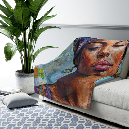 Boho Serenity Sherpa Fleece Blanket - Cozy Floral Art Throw