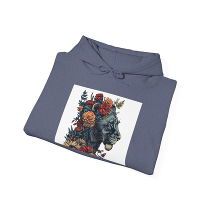 Lion with Floral Head Dress - Unisex Heavy Blend™ Hooded Sweatshirt