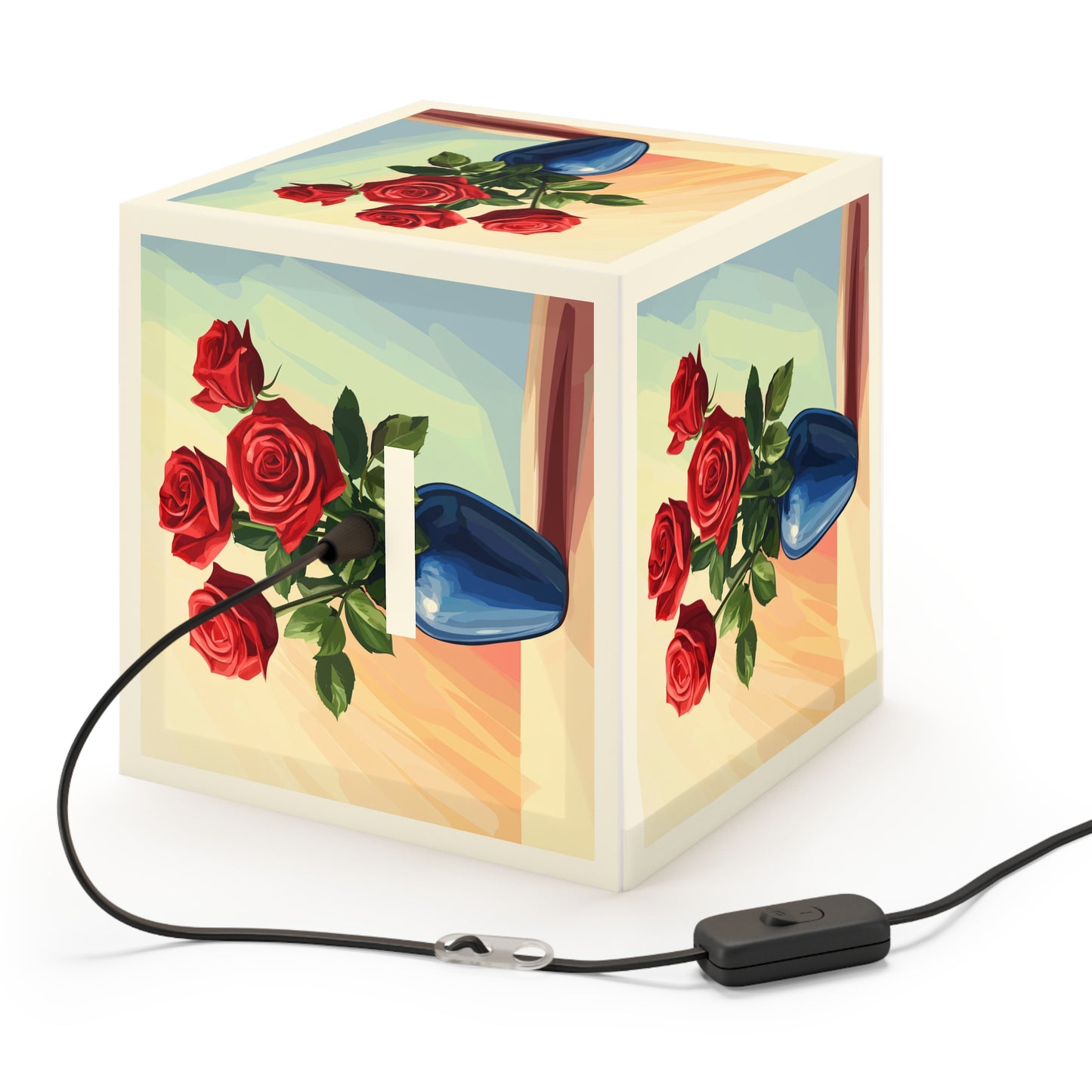 Elegant Rose Floral Light Cube Lamp - Perfect for Home Decor & Gifts