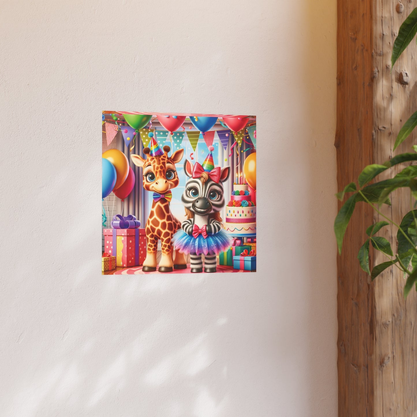 Whimsical Animal Party Poste Print - Fun for Kids' Celebrations