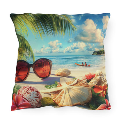 Coastal Vibes Outdoor Pillows - Tropical Beach Decorative Cushions