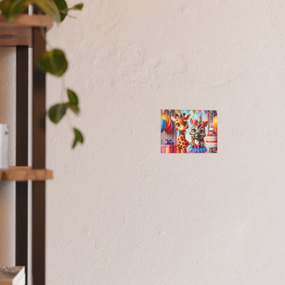 Whimsical Animal Party Poste Print - Fun for Kids' Celebrations