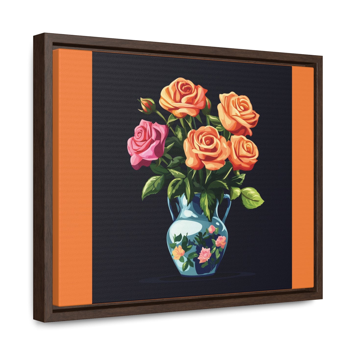 Elegant Rose Floral Gallery Canvas Wraps, Horizontal Frame
