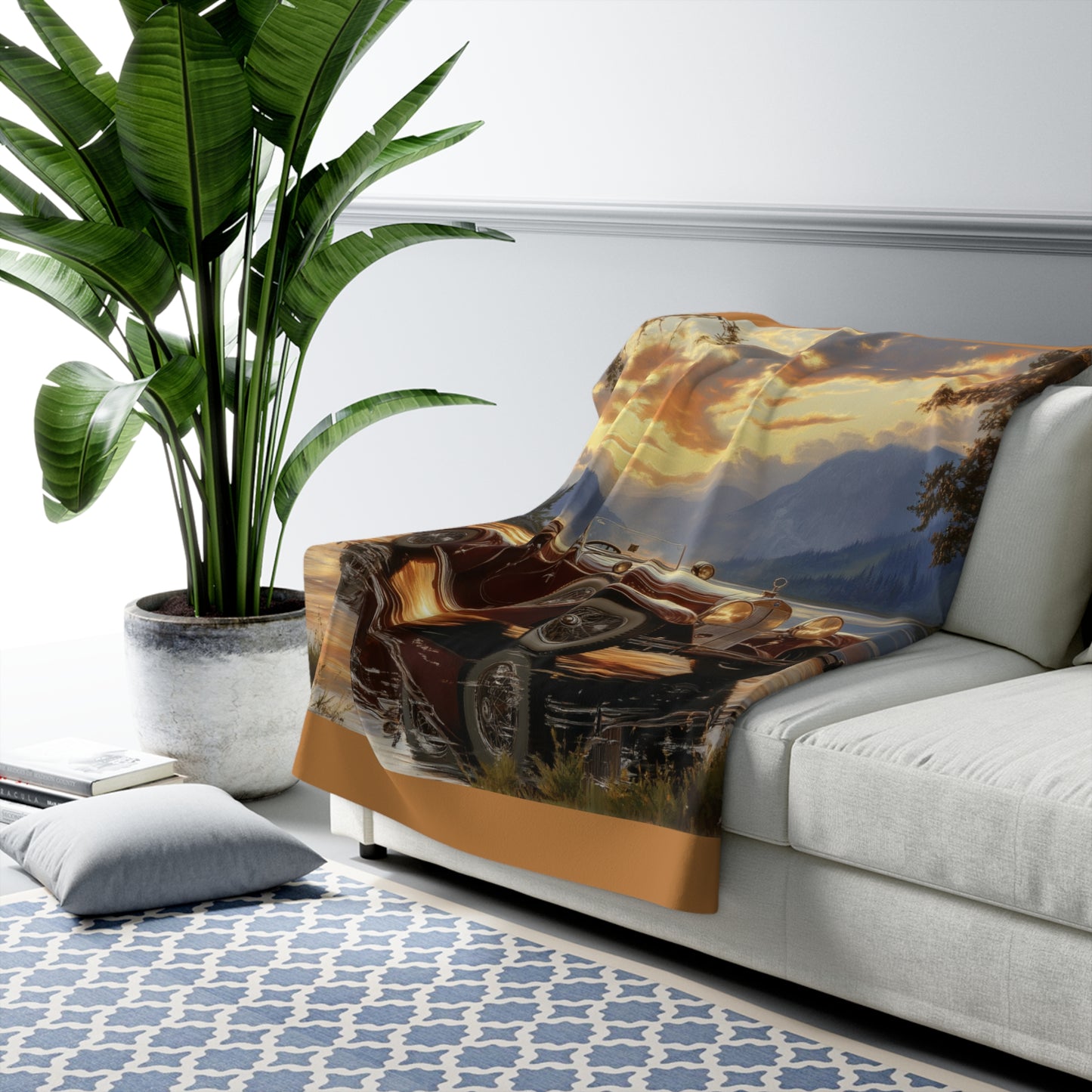 Vintage Car - Sherpa Fleece Blanket