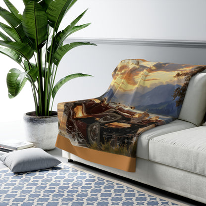 Vintage Car - Sherpa Fleece Blanket