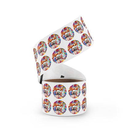 Whimsical Animal Party Stickers Rolls - Fun Labels for Kids' Celebrations