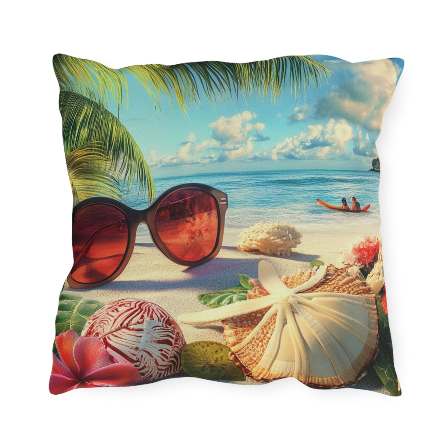 Coastal Vibes Outdoor Pillows - Tropical Beach Decorative Cushions
