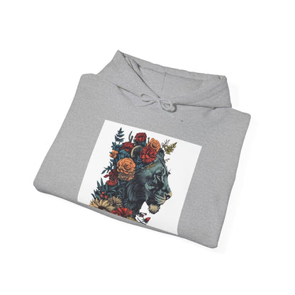 Lion with Floral Head Dress - Unisex Heavy Blend™ Hooded Sweatshirt