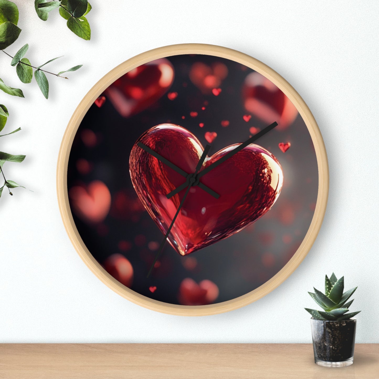 Romantic Heart Design Wall Clock - Perfect Gift for Valentine's Day