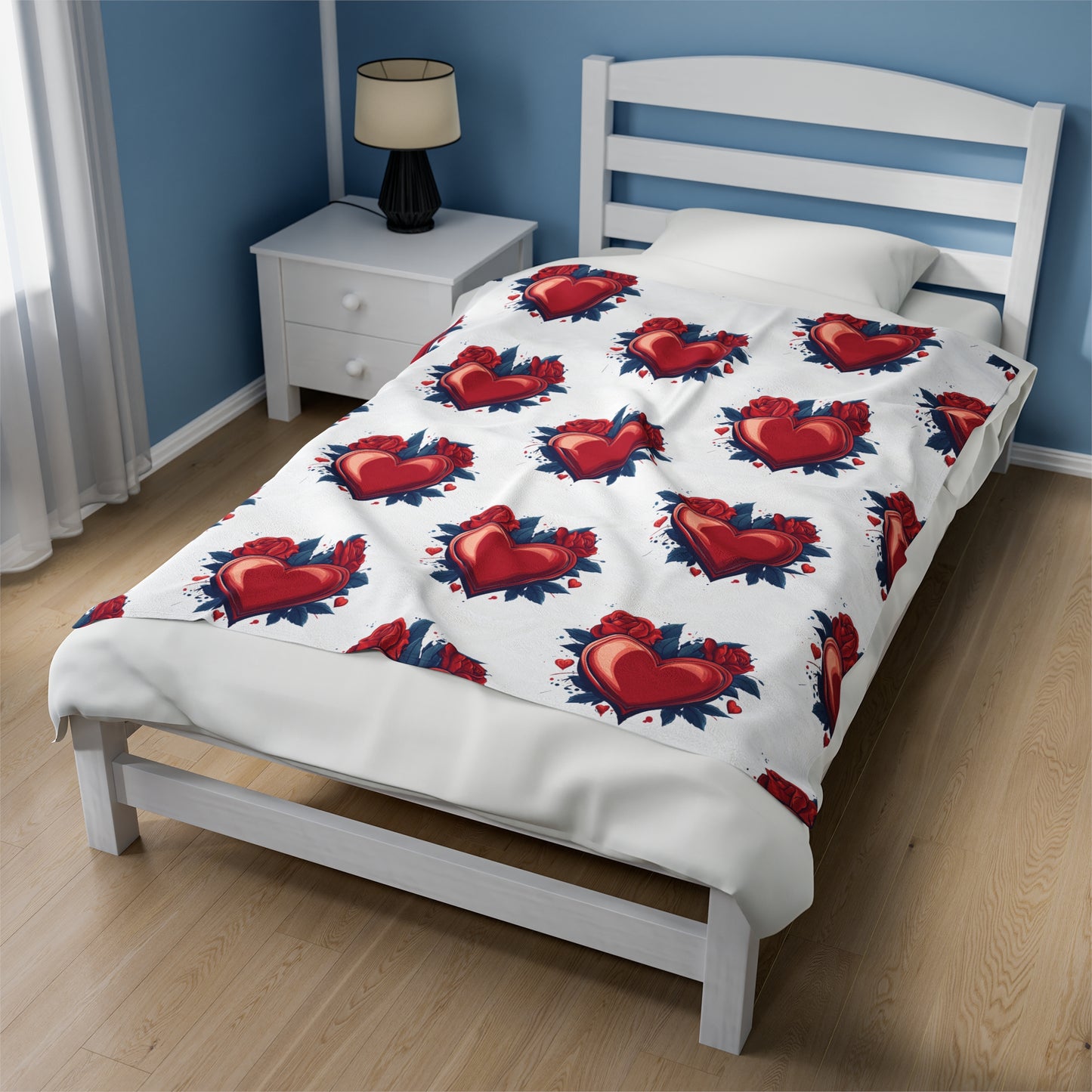 Hearts - Velveteen Plush Blanket