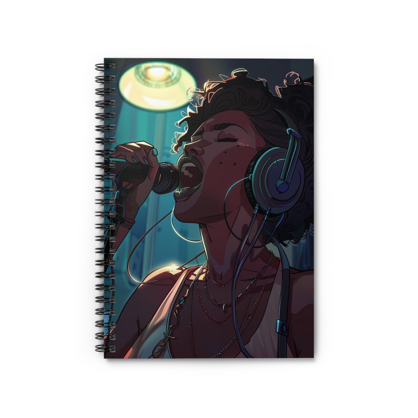 Vibrant Musician Spiral Notebook - Creative Journal for Inspiration, Singer Gift, Music Lover's Notebook, Art Supplies, Concert Memories