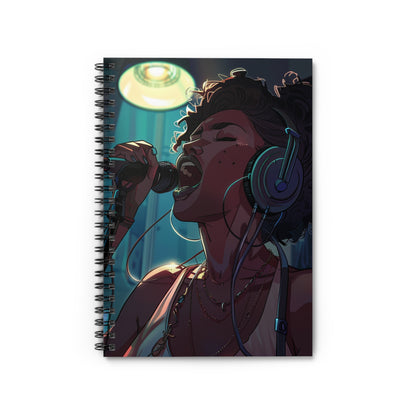 Vibrant Musician Spiral Notebook - Creative Journal for Inspiration, Singer Gift, Music Lover's Notebook, Art Supplies, Concert Memories