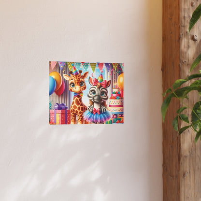 Whimsical Animal Party Poste Print - Fun for Kids' Celebrations