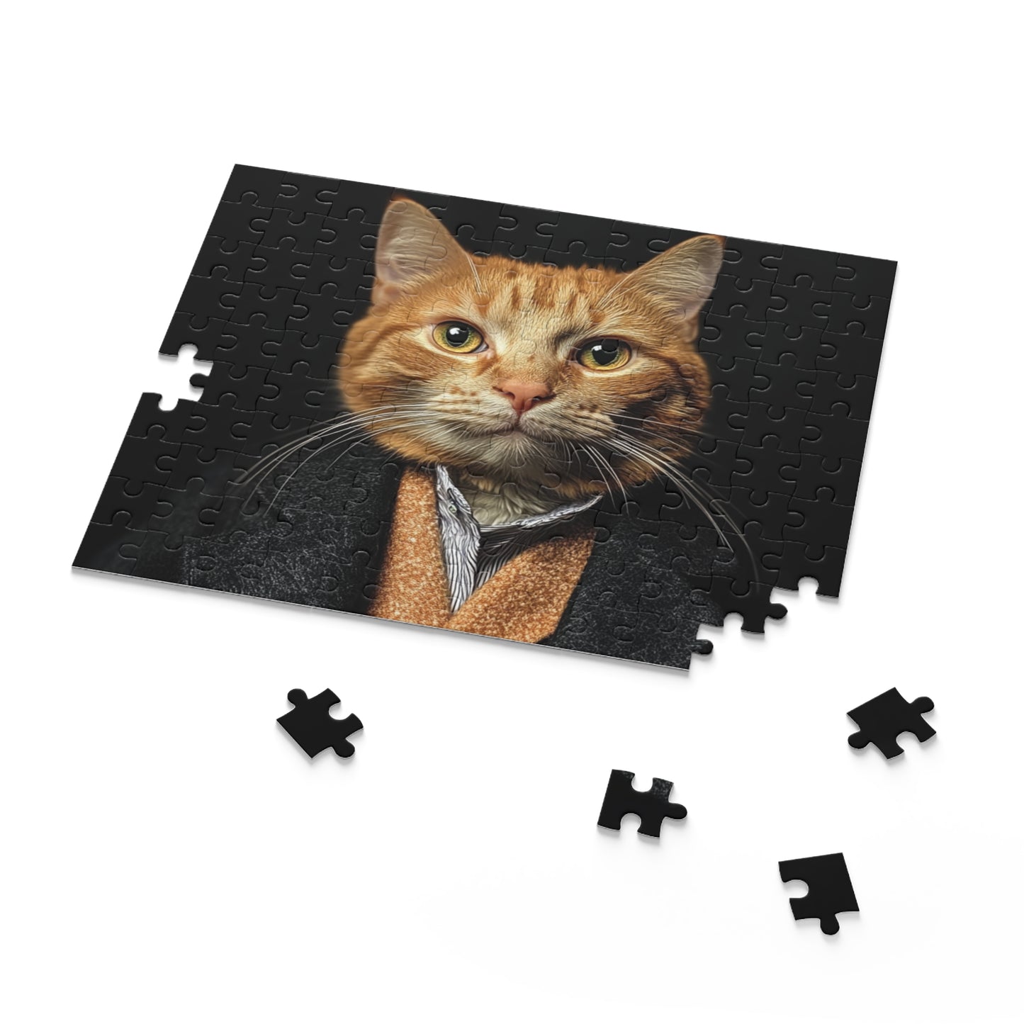 Elegant Cat Portrait Puzzle - 500-Piece - Perfect for Cat Lovers and Family Fun