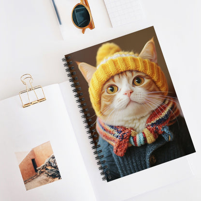 Whimsical Cat Spiral Notebook - Ruled Lines