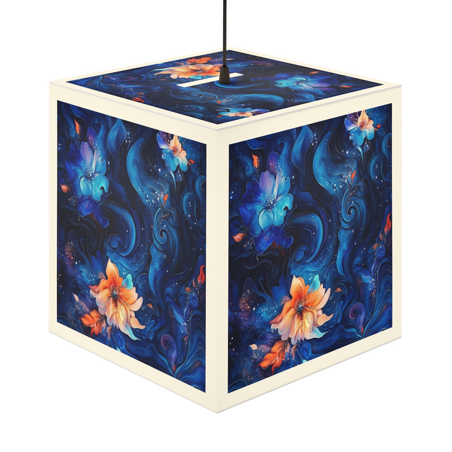 Floral Galaxy Light Cube Lamp - Bohemian Decor for Home & Office