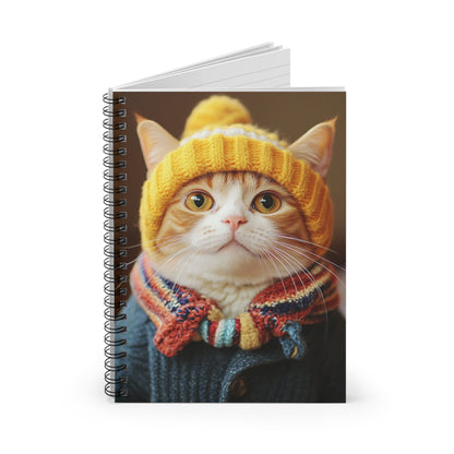 Whimsical Cat Spiral Notebook - Ruled Lines