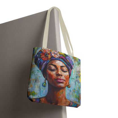 Vibrant Art Tote Bag with Floral Design