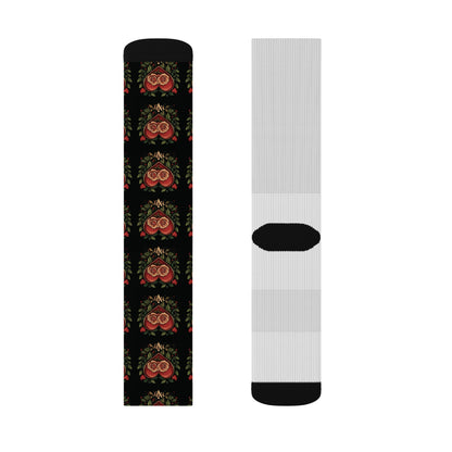 Black & Red Hearts - Sublimation Socks
