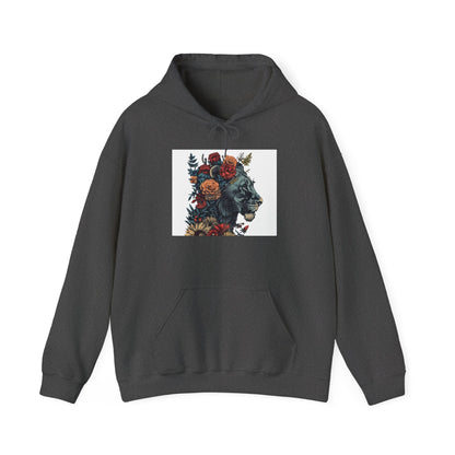 Lion with Floral Head Dress - Unisex Heavy Blend™ Hooded Sweatshirt