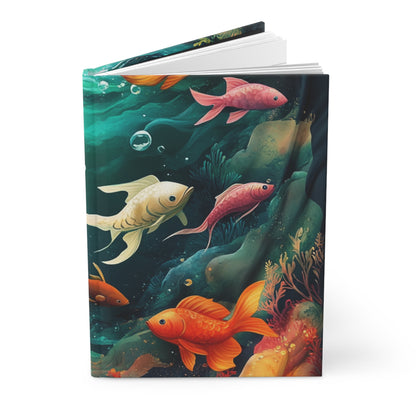 Underwater Goldfish Hardcover Journal - Matte Finish, Perfect for Nature Lovers
