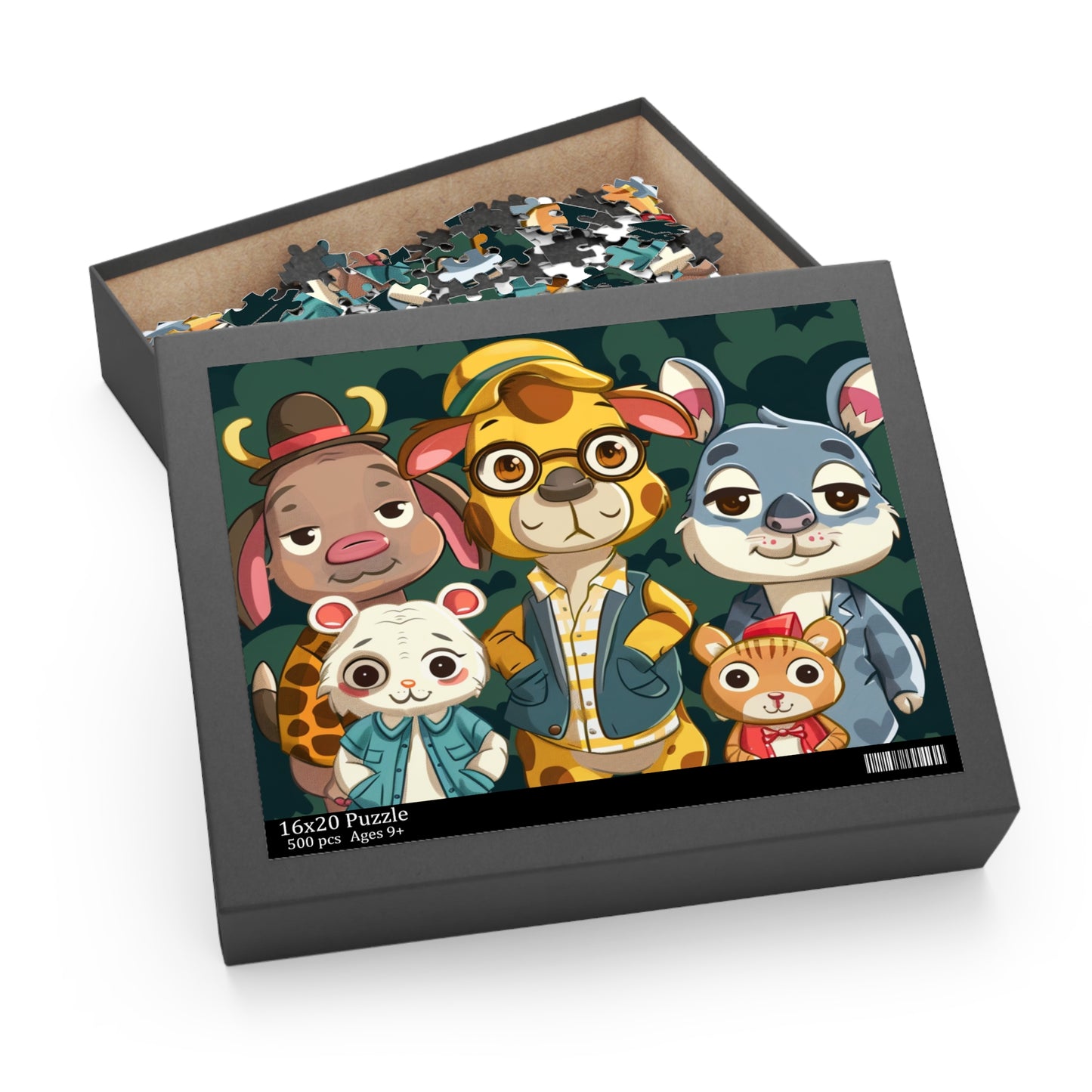 Cute Animal Friends Puzzle - 120/252/500-Piece Jigsaw for Family Fun