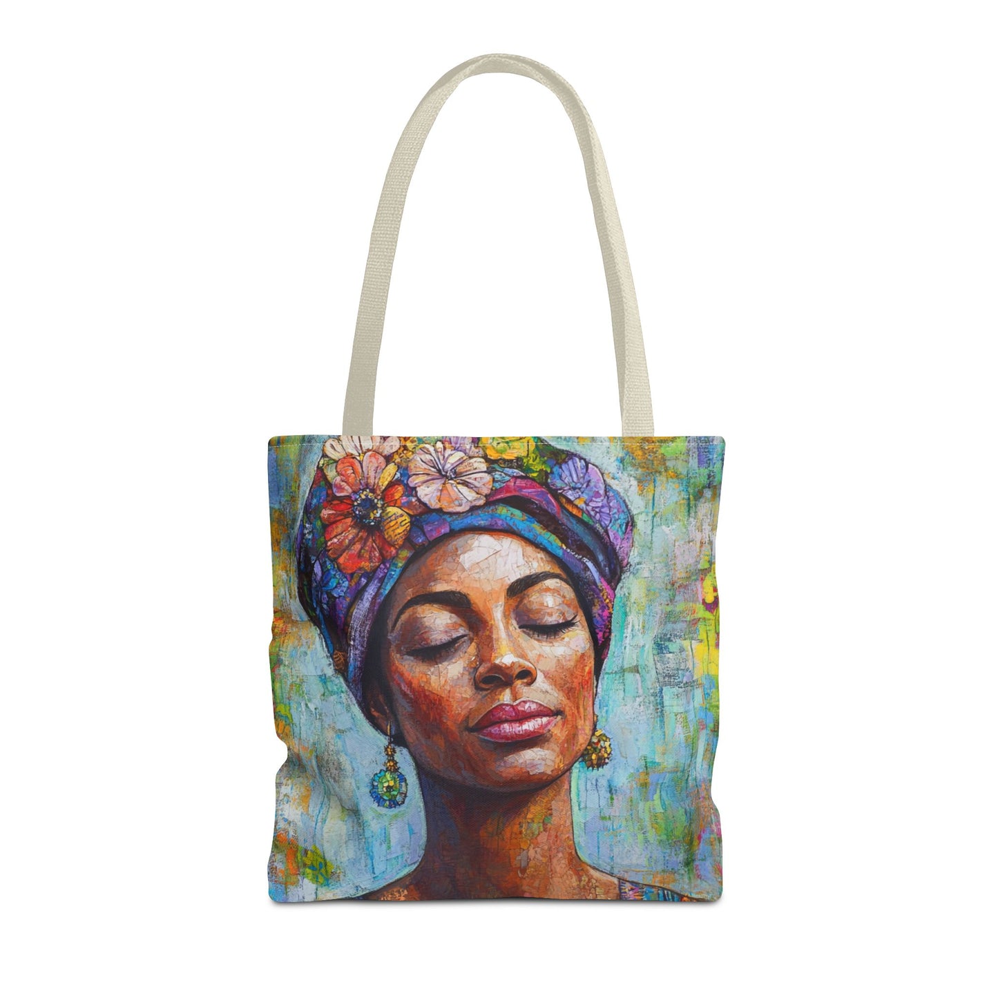 Vibrant Art Tote Bag with Floral Design
