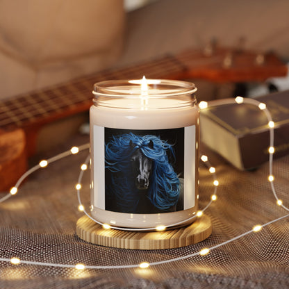 Blue Horse w/Blue Silky Hair Scented Soy Candle, 9oz