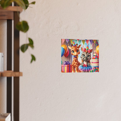 Whimsical Animal Party Poste Print - Fun for Kids' Celebrations