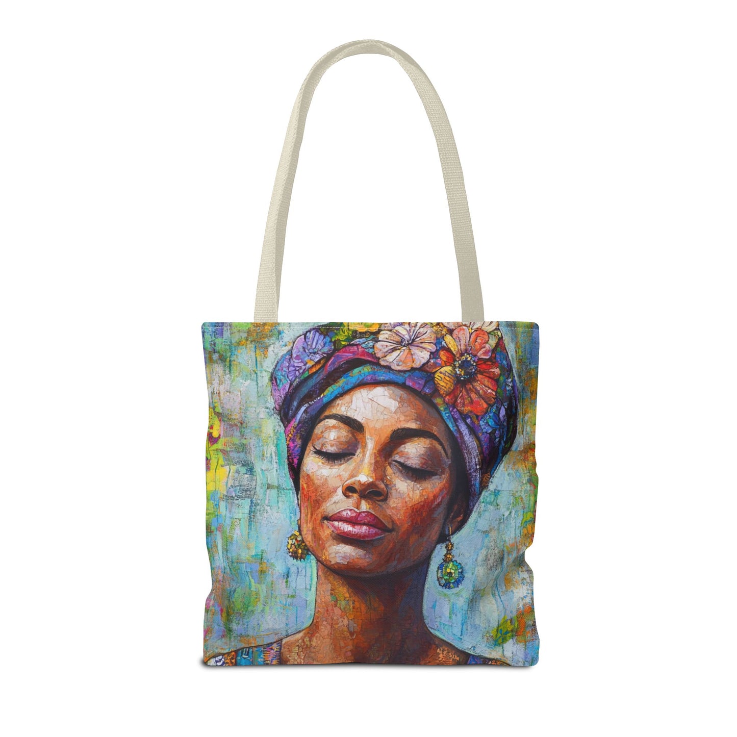 Vibrant Art Tote Bag with Floral Design
