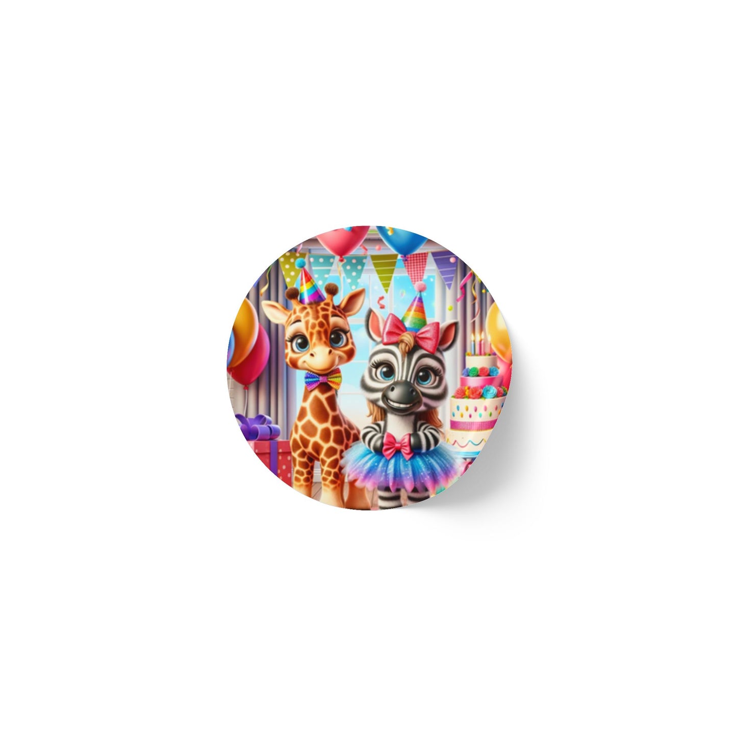 Whimsical Animal Party Stickers Rolls - Fun Labels for Kids' Celebrations
