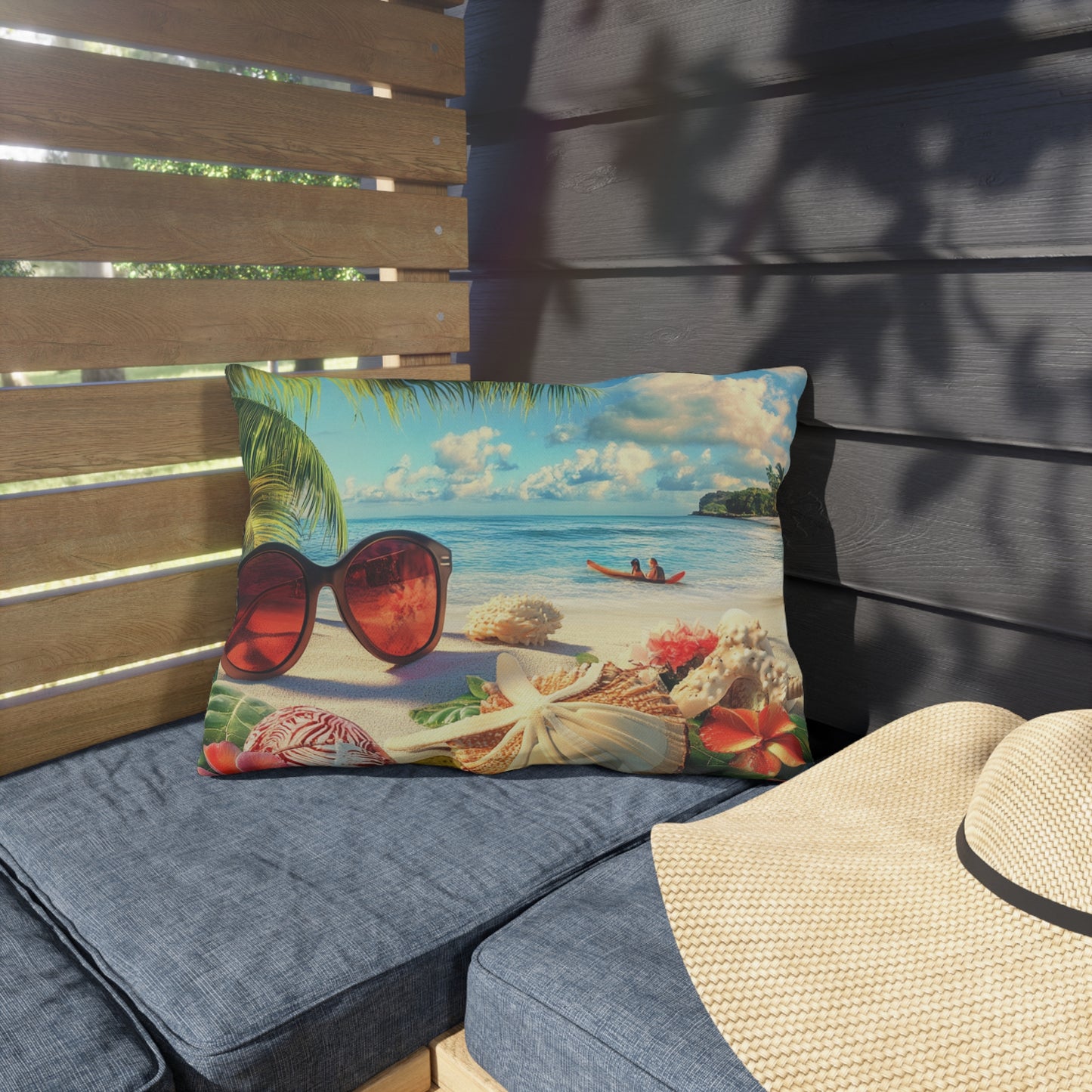 Coastal Vibes Outdoor Pillows - Tropical Beach Decorative Cushions