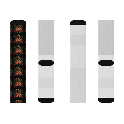 Black & Red Hearts - Sublimation Socks
