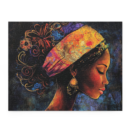 Artistic 500-Piece Puzzle - Beautiful Profile Design with Colorful Headwrap