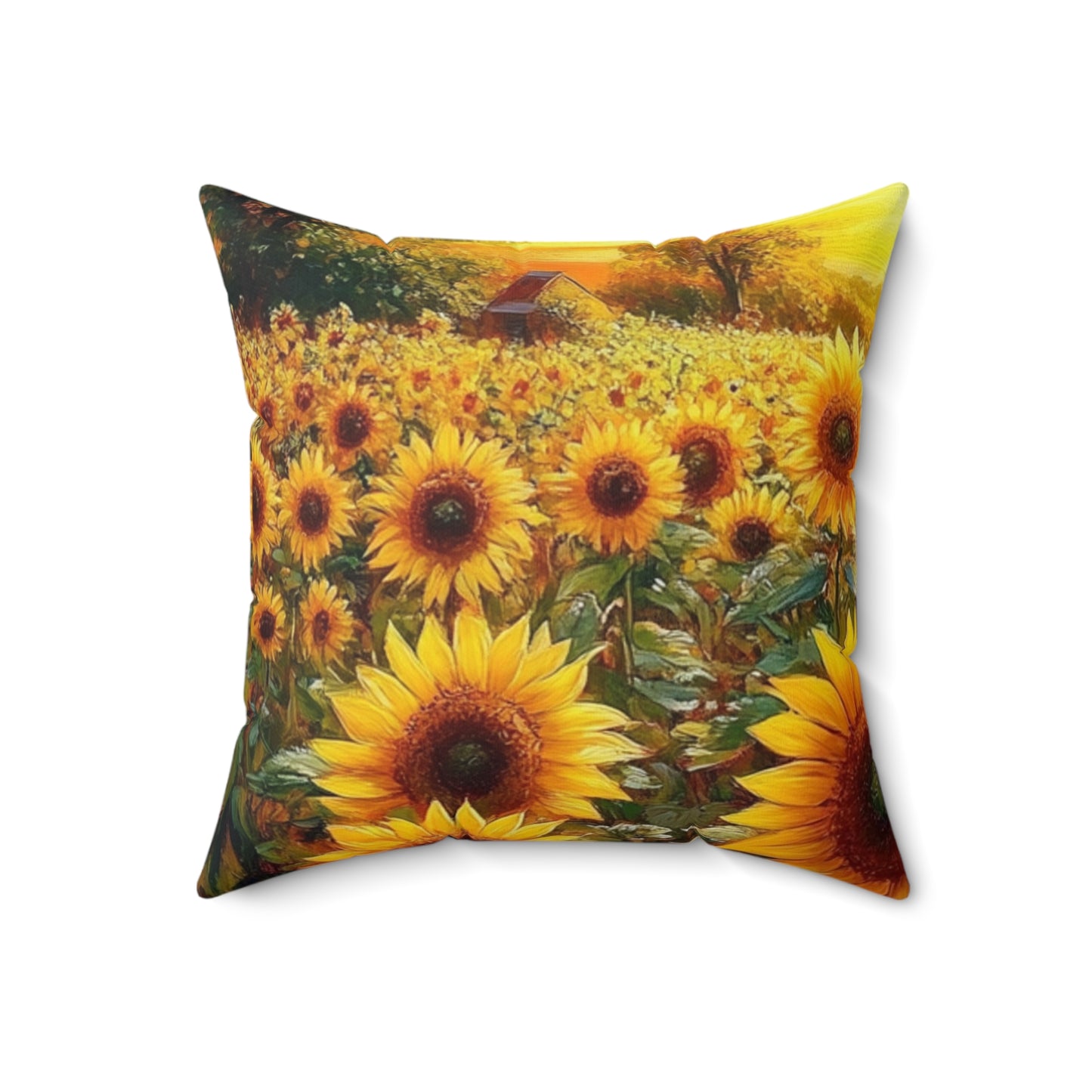 Vibrant Sunflower Square Pillow - Floral Home Decor