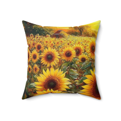 Vibrant Sunflower Square Pillow - Floral Home Decor