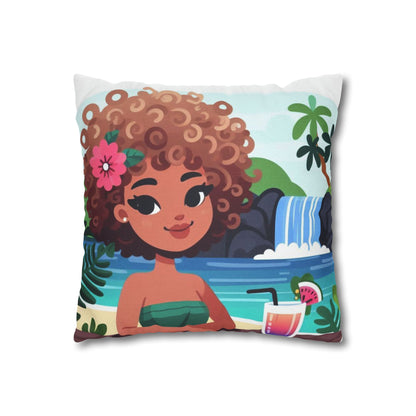 Tropical Vibe Pillowcase, Cute Decorative Pillow Cover for Beach Lovers, Summer Home Decor, Gift for Her, Fun Couch Accent