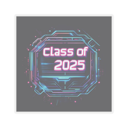 Class of 2025 Tech-Inspired Kiss-Cut Stickers for Graduates