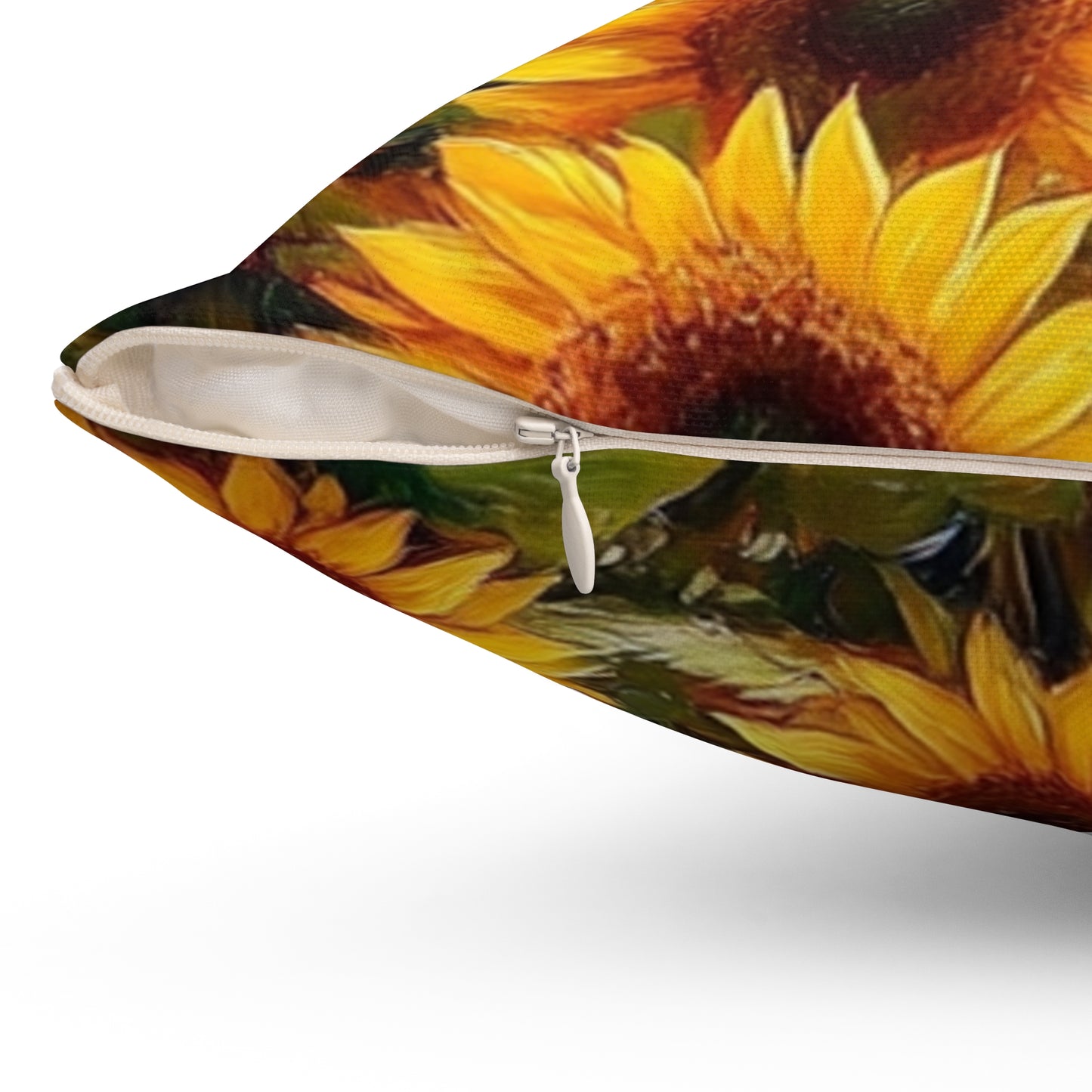 Vibrant Sunflower Square Pillow - Floral Home Decor