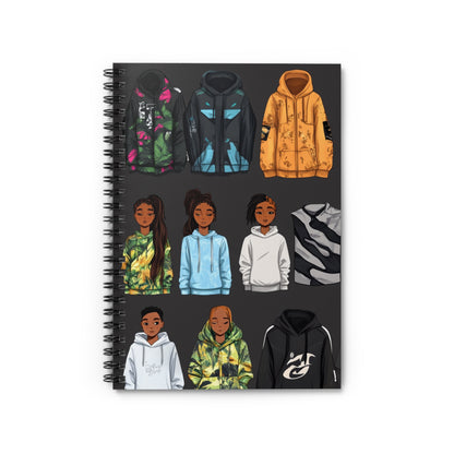 Trendy Kids' Fashion Spiral Notebook - Ruled Line, Fun Hoodies & Jackets Design