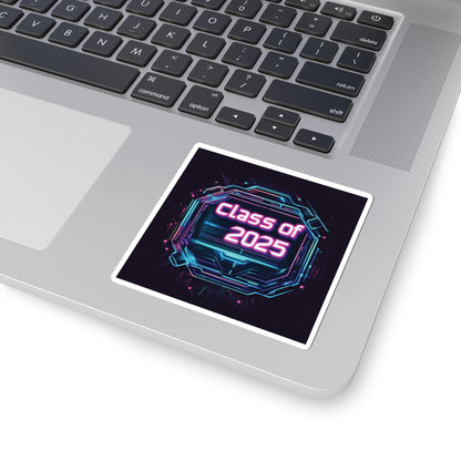 Class of 2025 Tech-Inspired Kiss-Cut Stickers for Graduates